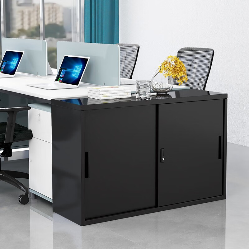 来福士 办公家具文件柜加宽钢制铁皮柜储物柜资料档案柜黑色矮柜带锁