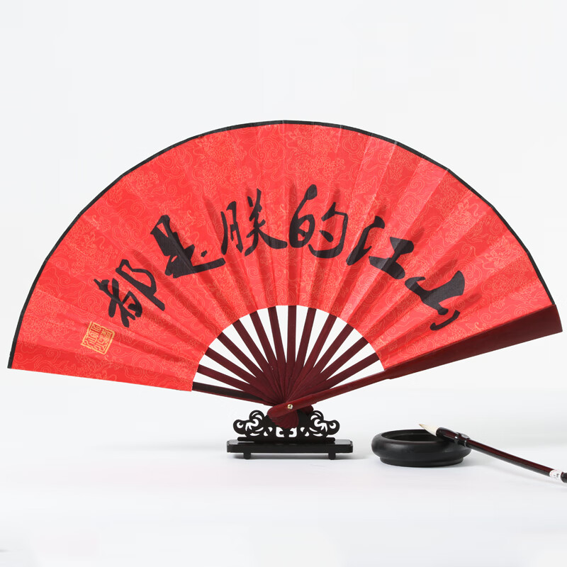 风古风9寸男女印花绢布扇纸扇男扇朕雍正搞笑系列扇子 都是朕的江山