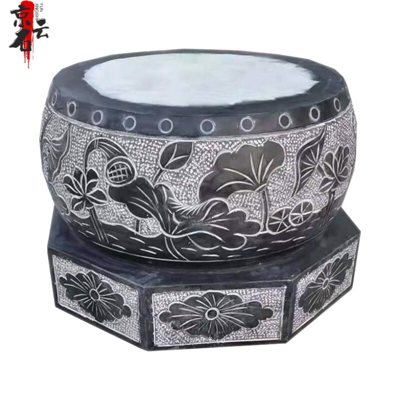 京石云 石雕柱墩仿古柱鼓墩青石柱墩底座石墩子空心石柱础柱顶石墩子