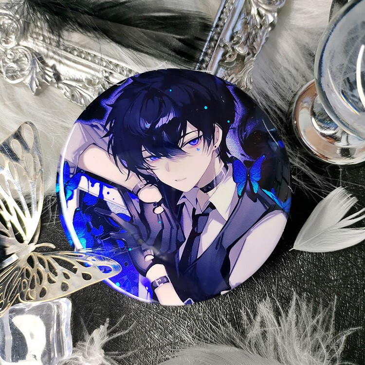 uber虚拟主播shoto徽章色纸镭射票vtb同人周边吧唧 双闪圆徽章 faded