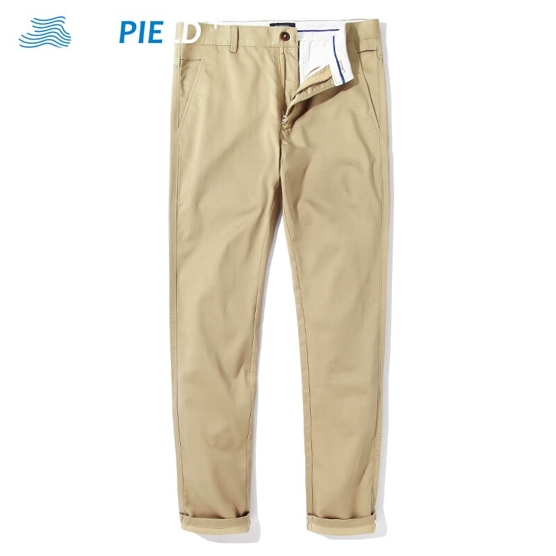 SUPIELD素湃黑科技休闲裤男纯棉疏水半松紧腰韩版修身防水防污长裤男 卡其色- 疏水款 32