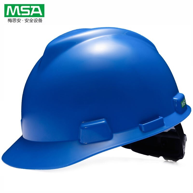 梅思安MSA 10172905 V-Gard 标准型安全帽（蓝 PE 超爱戴帽衬 D型下颏带)不含印字
