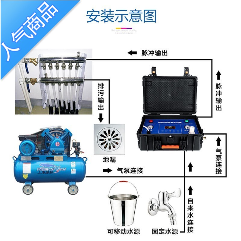 地暖清洗机管道脉冲机地暖地热清洗机脉冲多功能家用高压自来水管道