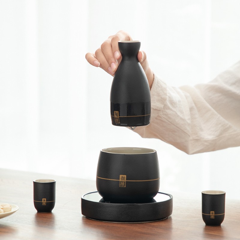 南山先生 微醺温酒器烫酒壶家用黄酒电热白酒黑陶烫酒器复古中式酒杯酒具 4杯+温酒器怎么样,好用不?