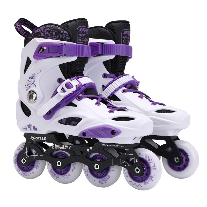 洛神X9成人高校成人平花鞋溜冰鞋花式轮滑鞋成人女专业滑轮鞋 紫色 39