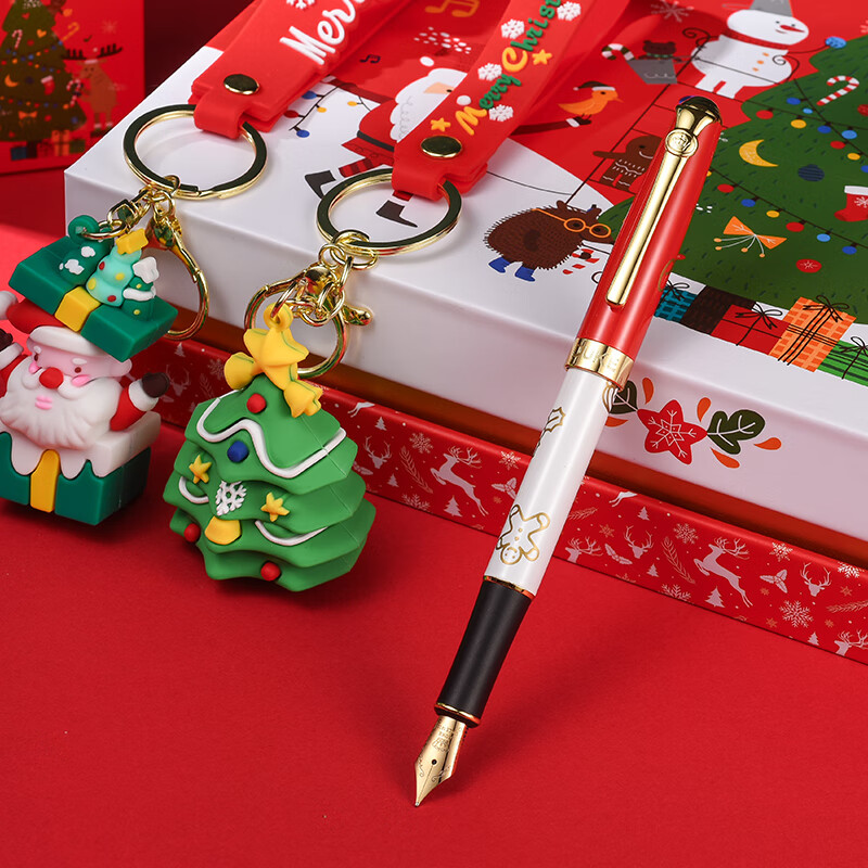 DUKE公爵2026马踏祥云套装设计1新颖气氛款铱金笔钢笔墨水笔自用书写送人自用书写顺滑礼物优选 圣诞树挂件套装（红色笔帽）