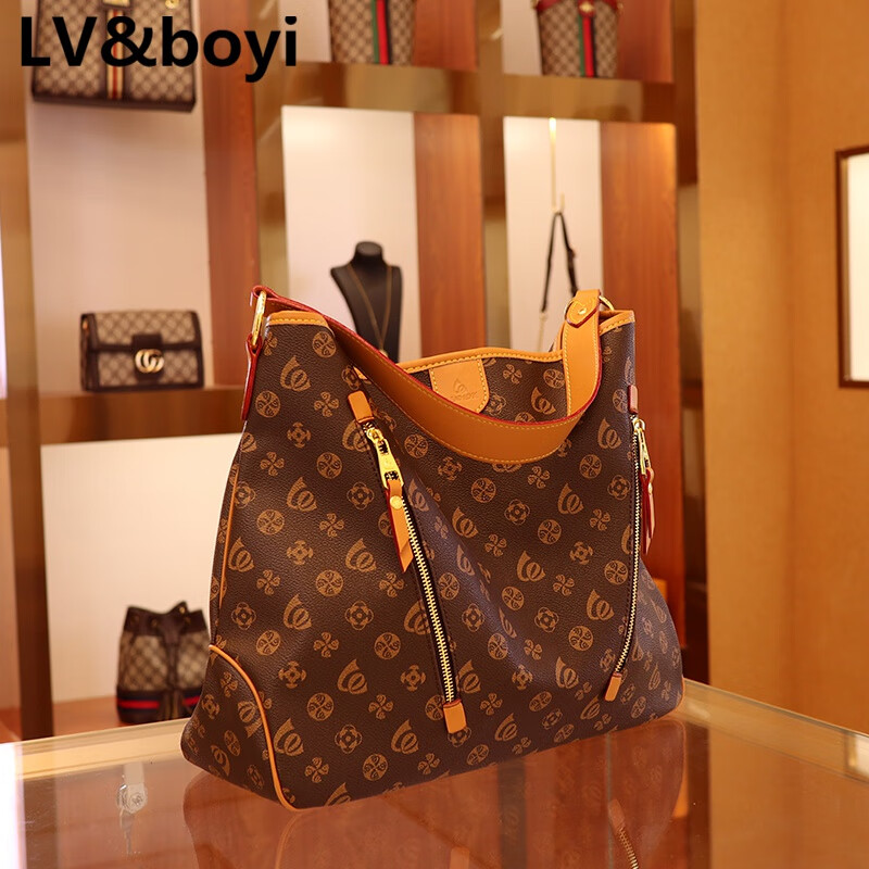 lv&boyi奢侈品官方品牌包包法国2022新款单肩印花手提潮流购物袋中古