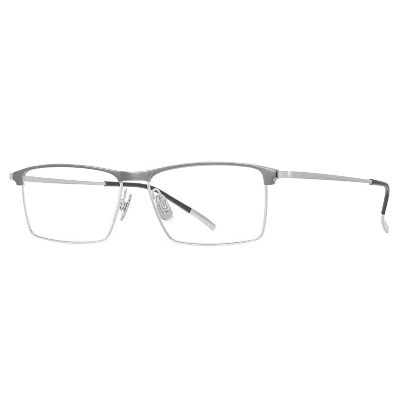 VOSS 日本进口 优雅复古系列 光学镜架近视眼镜 男款 生物钛 眼镜框 全框 V540 02银色+枪色