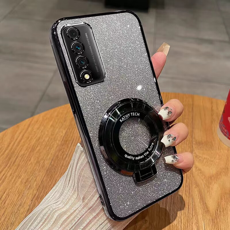 妙之选华为nzoneS7pro+手机壳中国移动zones7por保护5G硅胶套SP300全包s7防摔透明软nzone带支架nzonesp 【闪粉-玫瑰金】透明电镀送全屏钢膜+支架 华为智选 NZONE S7 Pro+