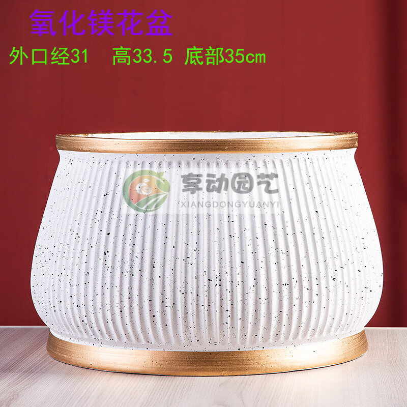 权夫人氧化镁花盆个性简约古典花盆发财树蝴蝶兰绿植花盆 yhm-圆脚白