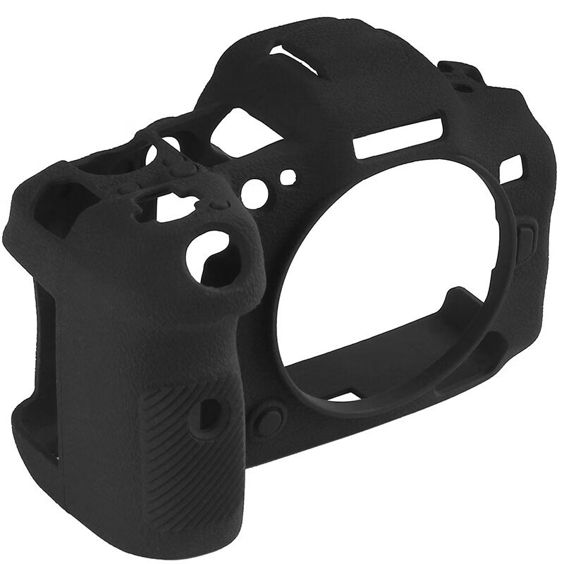 qeento保护壳 适用于佳能R5 R6 Mark II R RP R7 R8 R10相机保护套 硅胶套 黑色 佳能R5 mark II