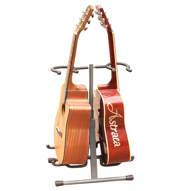 多把吉他架落地家用放置尤克里里立式支架折叠放置琵琶架子地架 双头吉他架适用更多乐器