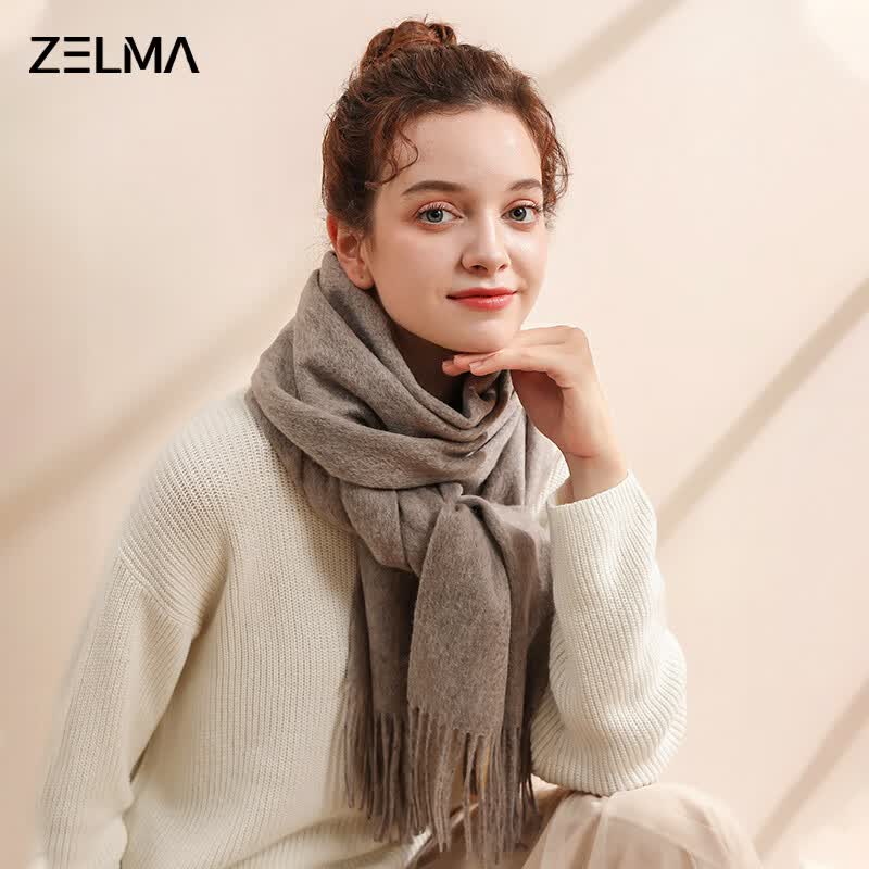 ZELMA羊毛围巾女冬款披肩女士保暖围脖送长辈妈妈生日礼物 灰色使用感如何?