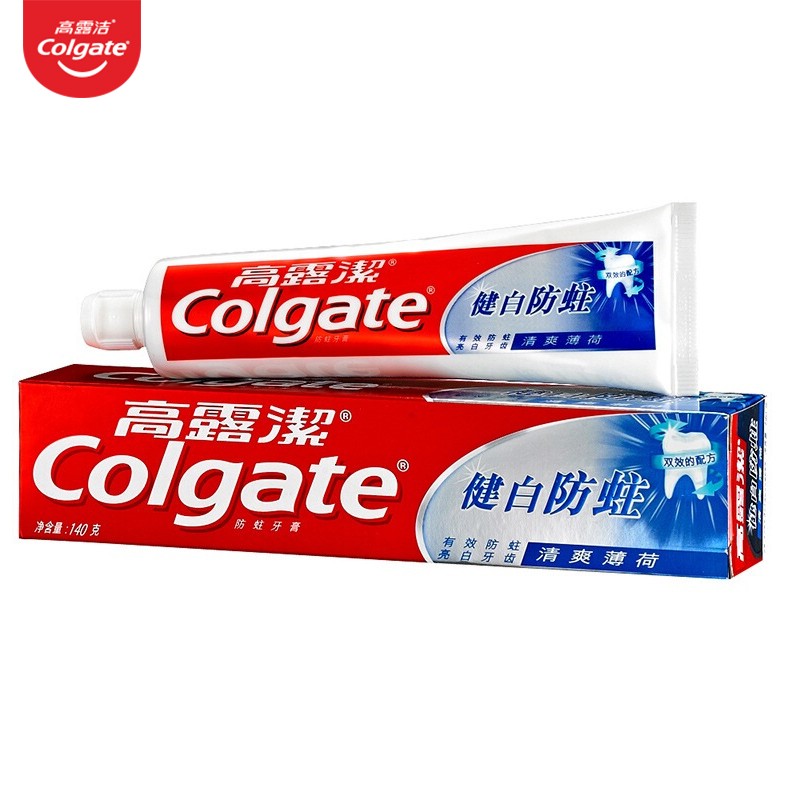 高露洁（Colgate） 健白防蛀 牙膏 140g （清爽薄荷）