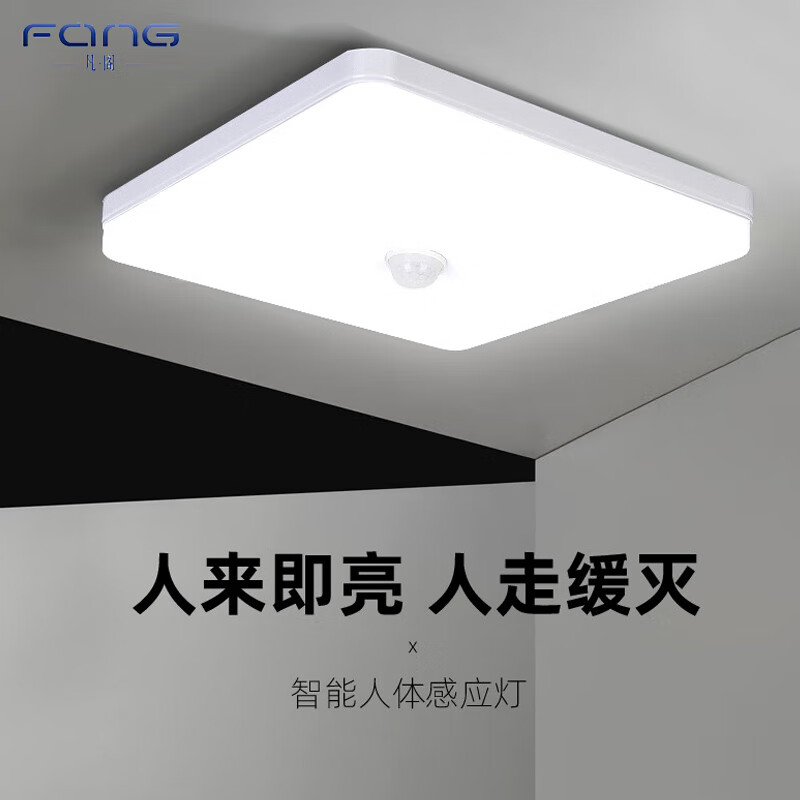 凡阁 智能感应led吸顶灯过道走廊灯楼梯灯夜间车库声控雷达人体感应灯