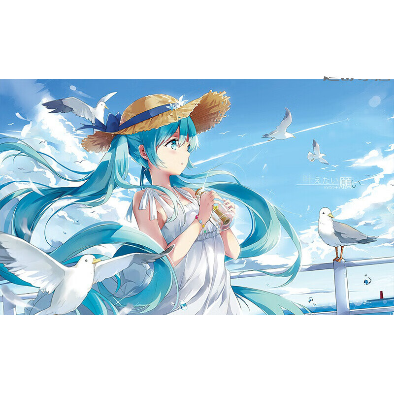 初音未来动漫海报墙贴卧室宿舍超大墙纸二次元壁画贴纸自粘仿水 荧光