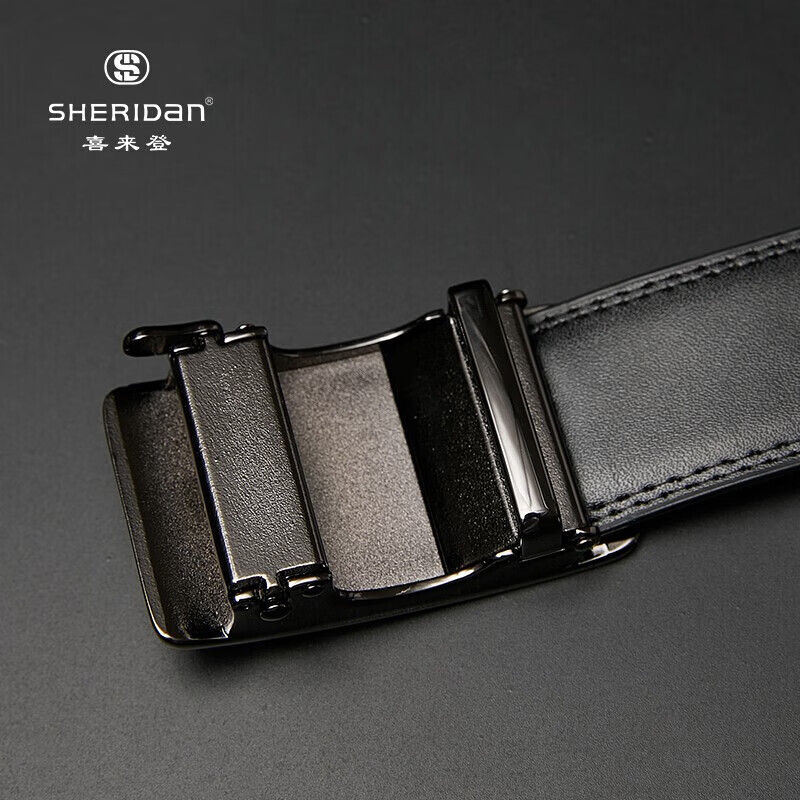 喜来登（SHERIDAN）牛皮腰带 商务休闲 通勤自动扣皮带 礼盒装 情人节礼物送男友 NL521552S