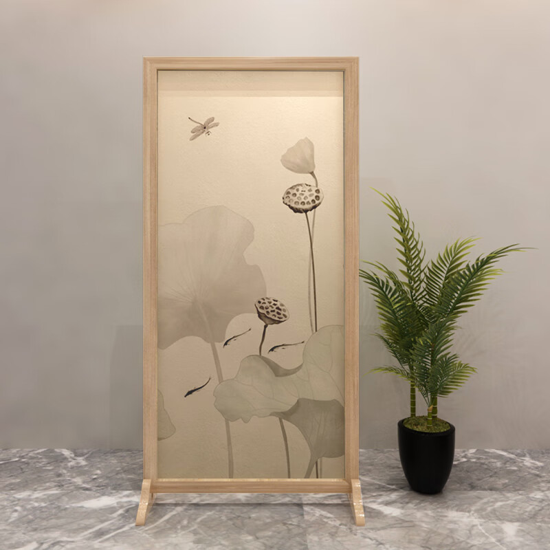 诗亭阁屏风入户门遮挡 门口屏风新中式屏风隔断客厅入户门玄关小型