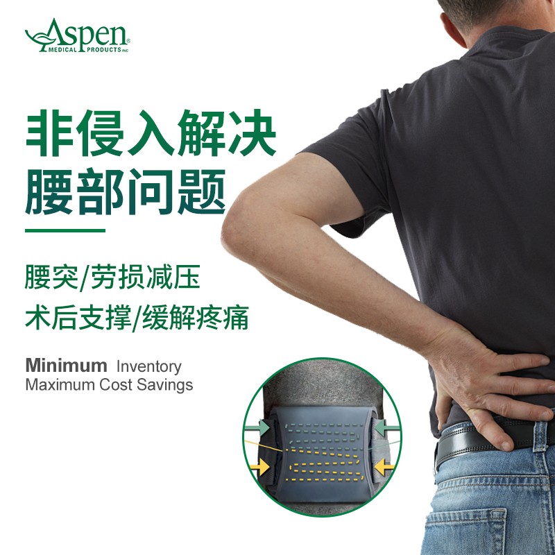 爱斯本 进口护腰带腰间盘突出 医用腰椎固定器夏季轻薄透气款 OTS642 可调节 均码