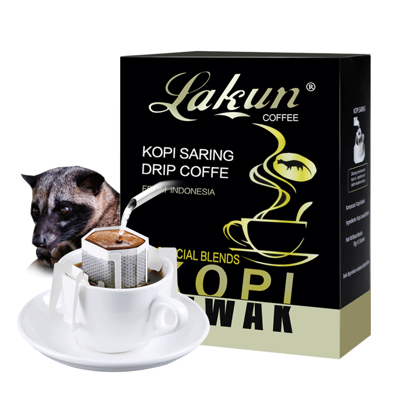 拉昆（Lakun GAYO）印尼進口 拼配麝香貓掛耳貓屎咖啡50g（10g/包×5包）手沖黑咖啡