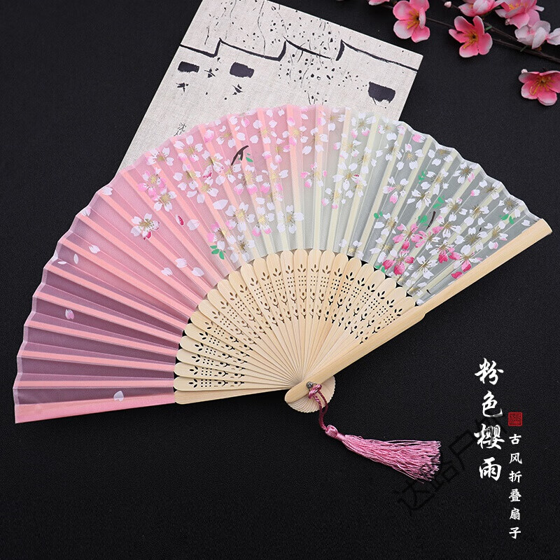 小孩跳舞用的扇子 扇子折扇中国风女式古风流苏夏季随身古典古装古代