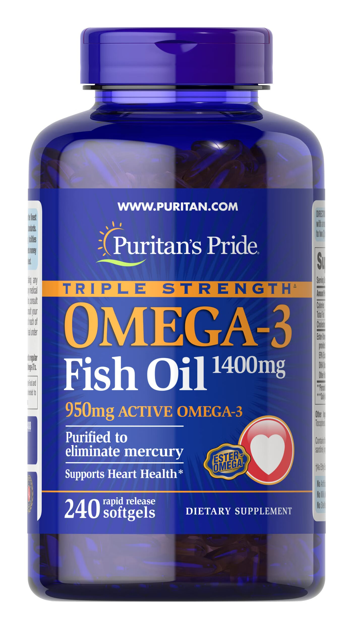 普麗普萊 Omega-3深海魚油軟膠囊 1400mg 心臟關(guān)節(jié)健康 240粒