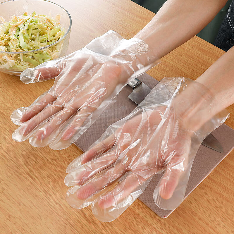 沸福一次性手套加厚薄膜食品级卫生防水加厚塑料手套批发 普通型 300只