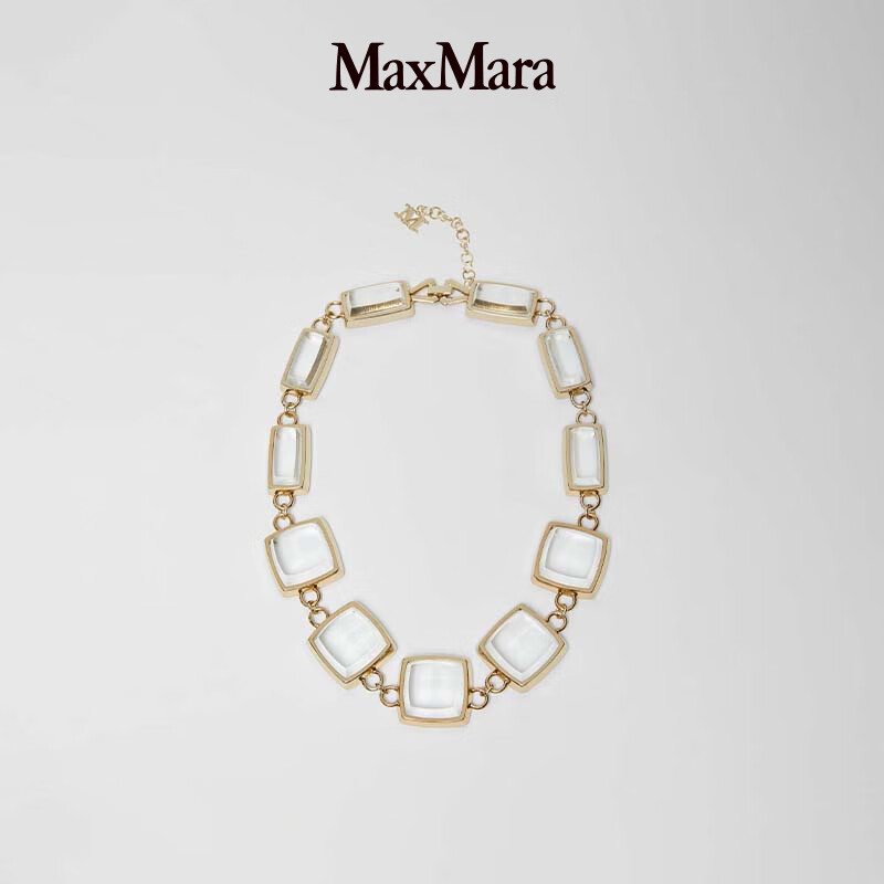 maxmara 几何水晶装饰项链4756142906 透明色 均码