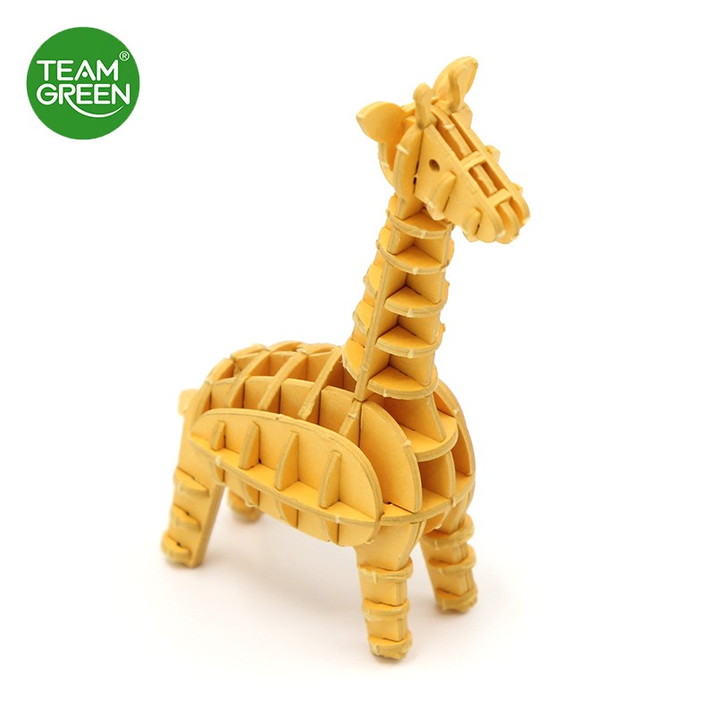 TeamGreen绿团 纸质3D立体拼图手工diy制作 创意礼品生日礼物送女生礼物 野生动物系列 3D纸拼图长颈鹿