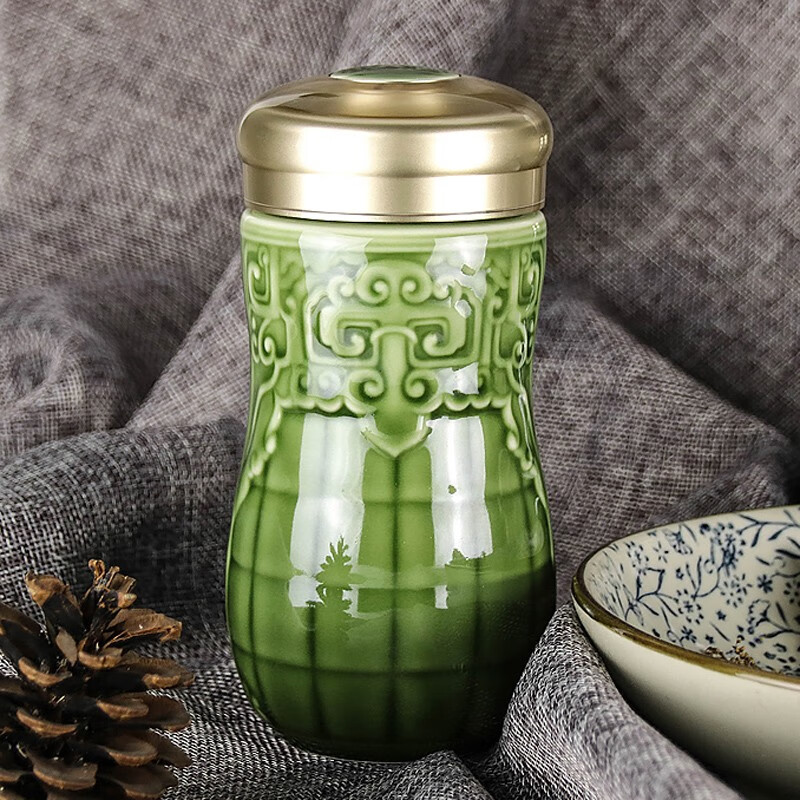 乾唐轩【官方授权】活瓷杯小富贵随身杯单层陶瓷水杯子送人礼品杯教师