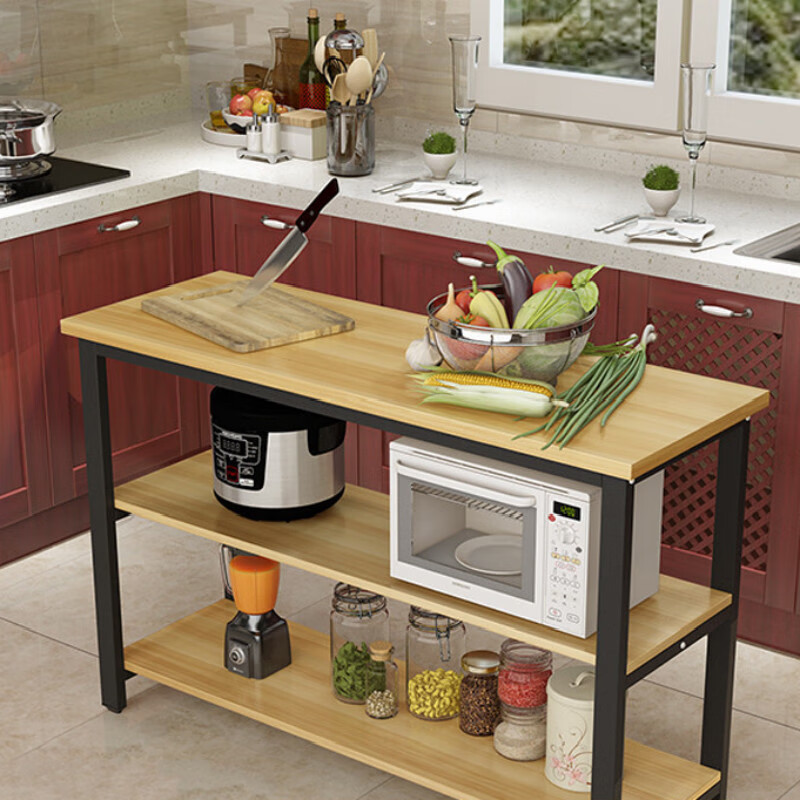长条厨房切菜桌做饭家用工作台长方形案板移动落地多功能 长80宽40高