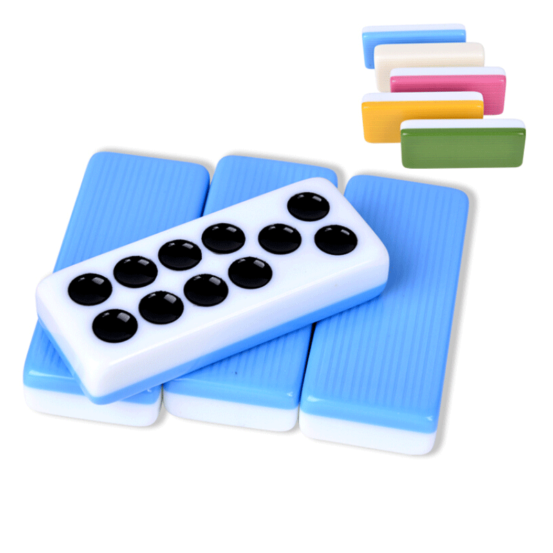 zoci牌九牌九牌骨牌天九家用牌大号推牌九排九套装加色子 22号蓝色