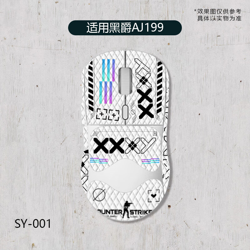 屿龙黑爵AJ199/AJ159/apex/pro鼠标防滑 鼠标防汗贴纸吸汗全包电竞 白色(下拉选择鼠标型号) 黑爵aj199/4k全包防滑贴