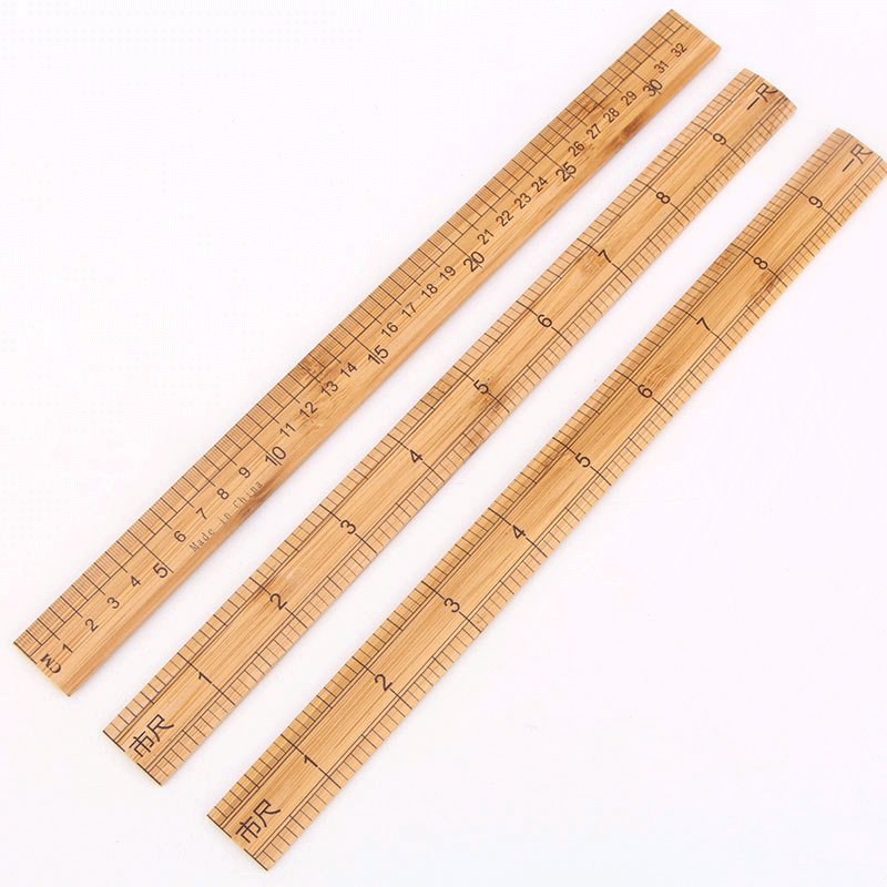 裁缝竹尺服装木尺子做衣服测量打版一市尺缝纫工具裁剪量衣尺1米 一尺长