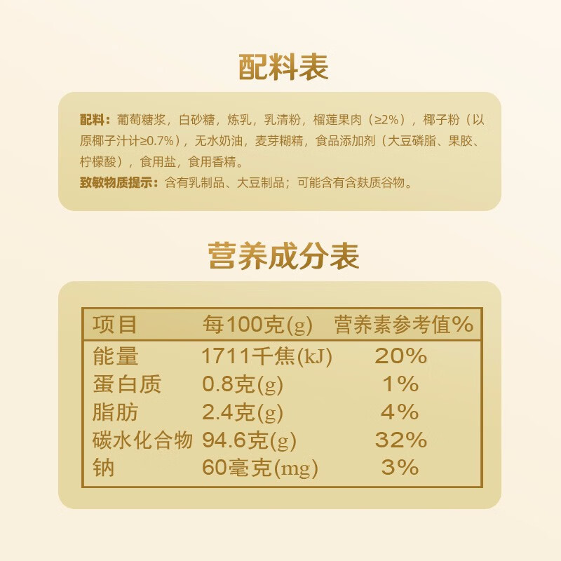 徐福记特浓榴莲糖216g榴莲味浓吗？