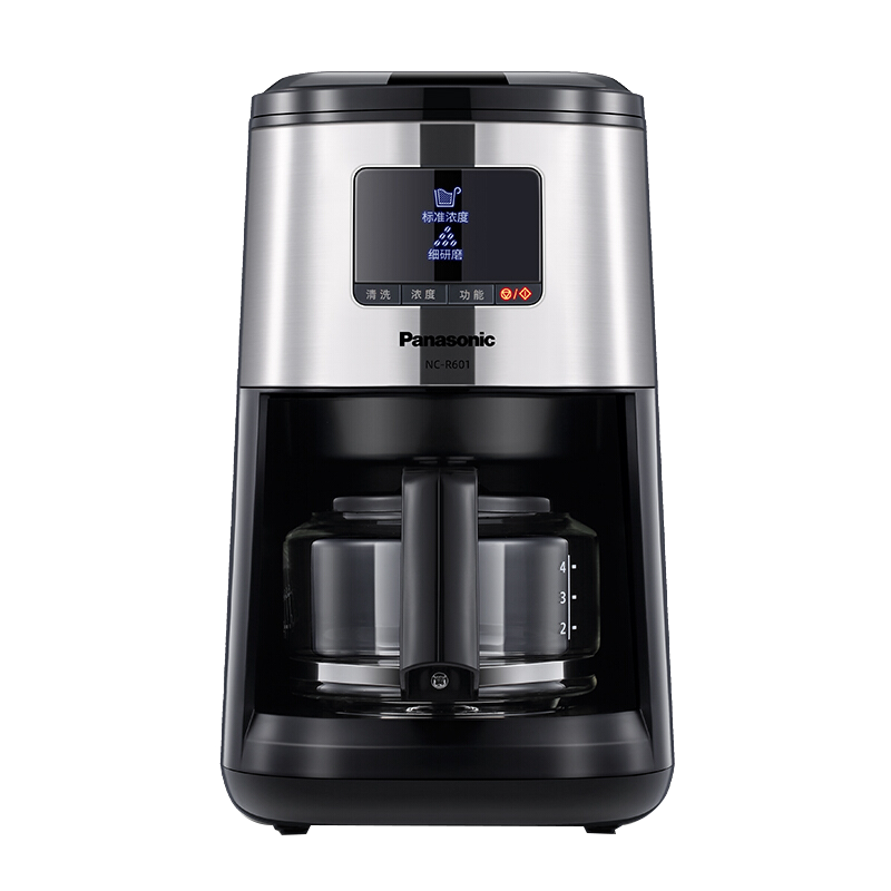 松下（Panasonic） 咖啡机家用磨豆机现磨美式豆粉一体机现煮现磨自动清洗 NC-R601 黑色