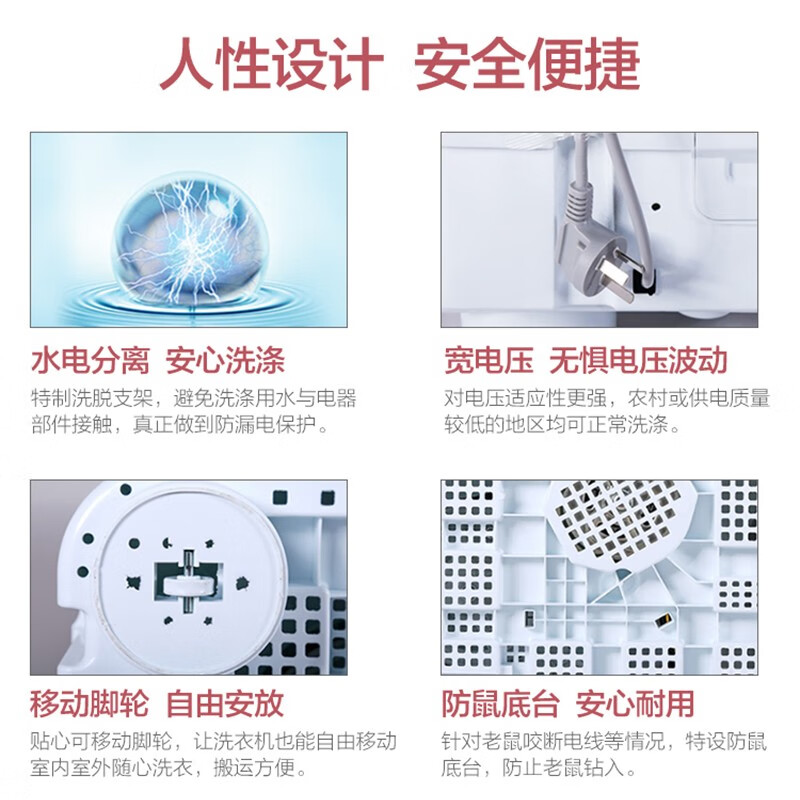 统帅(Leader)海尔出品 波轮洗衣机 双桶半自动双缸 10公斤家用 京东自营以旧换新家电补贴TPB100-1188BS