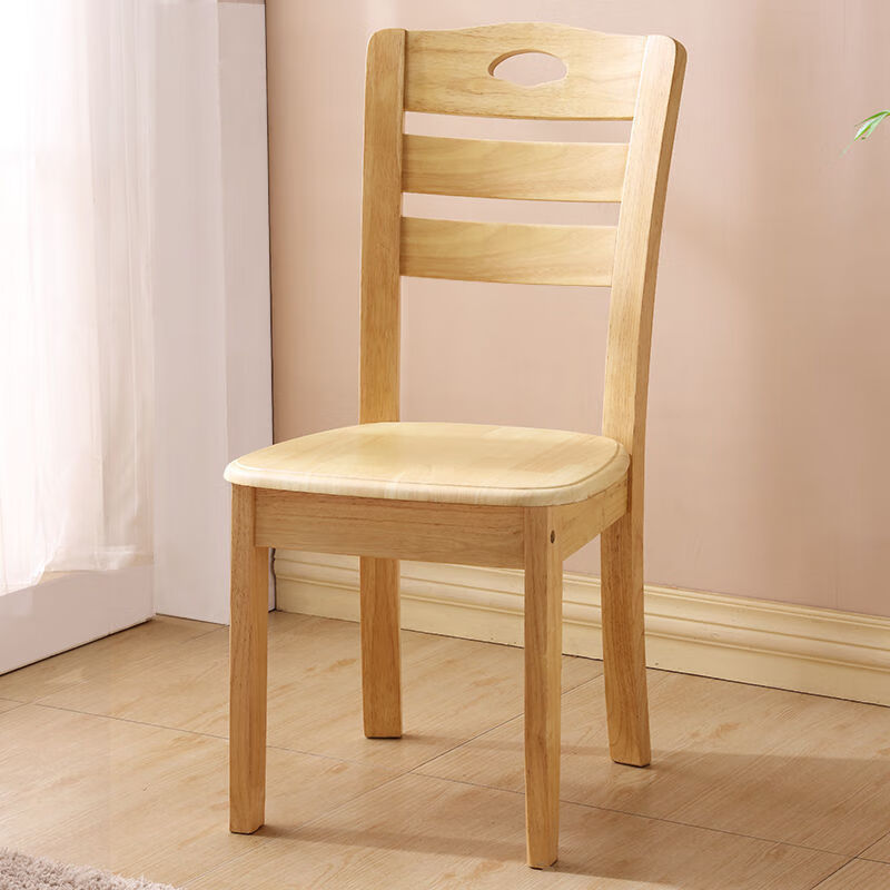 实木餐椅家用凳子靠背椅子餐桌椅简约木头中式休闲饭店书房餐厅椅 313款原木色