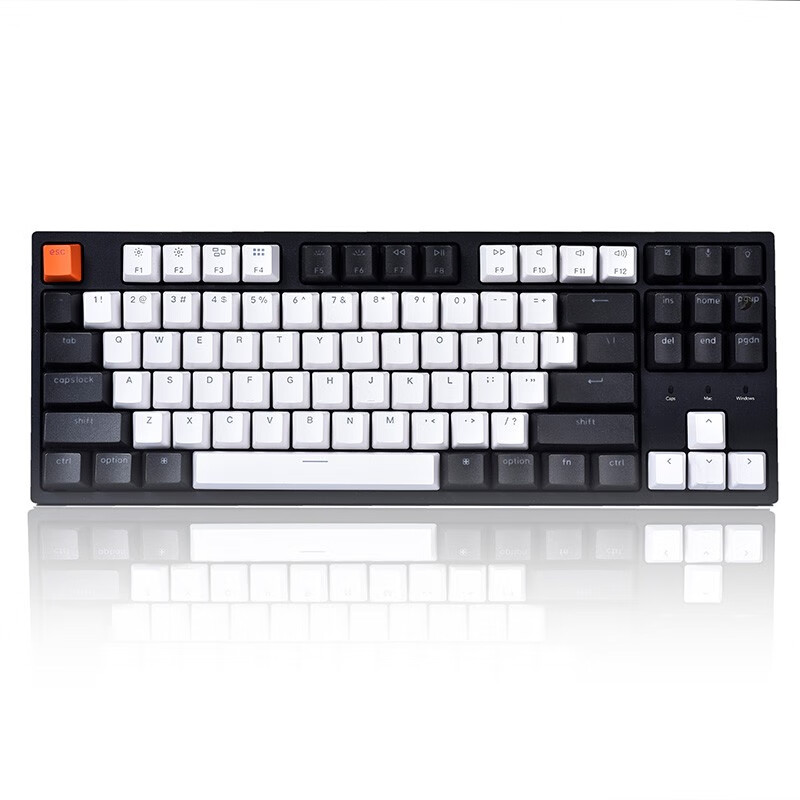 京东京造 C1有线机械键盘 背光87键双系统兼容 黑色茶轴白光 键盘机械