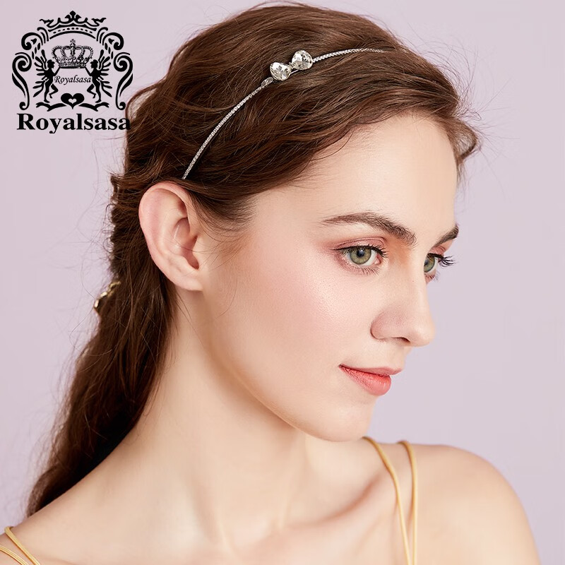 皇家莎莎韩国蝴蝶结甜美细款发箍简约金属头箍压发发卡成人女头饰 亮