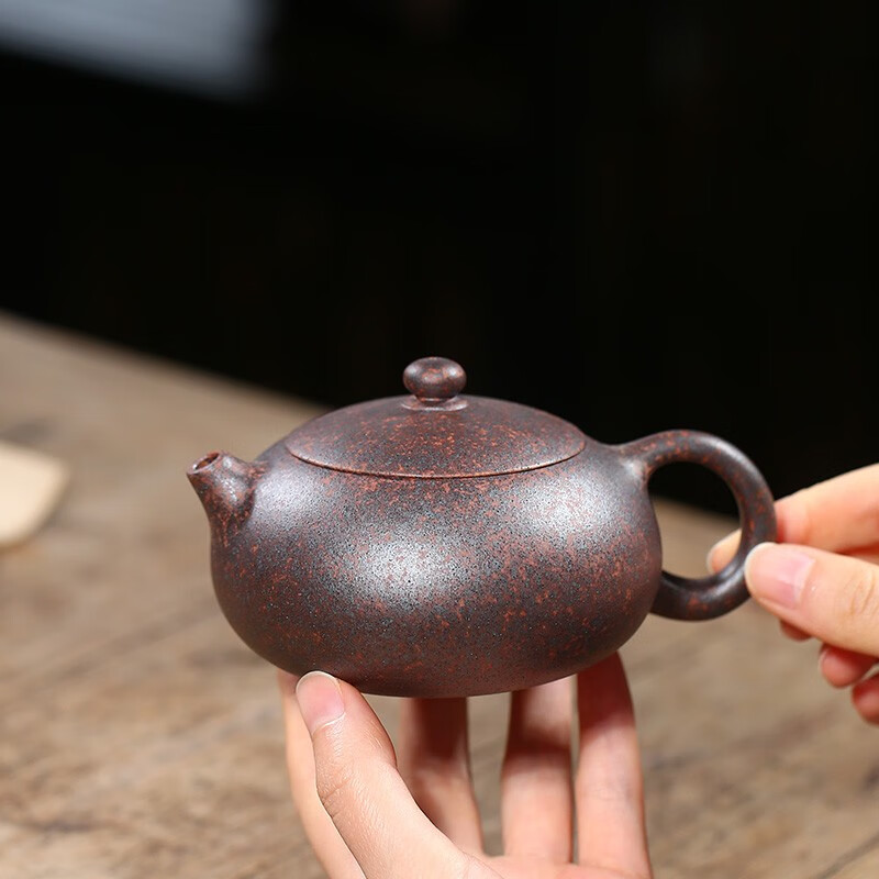 吟香茗宜兴紫砂壶王德明全手工柴烧窑变高温老段泥扁西施壶260cc