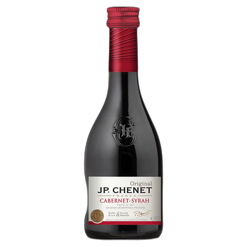 J.P.CHENET 香奈 法国进口红酒歪脖子酒女士小酒mini系列 网红经典赤霞珠西拉红酒整箱