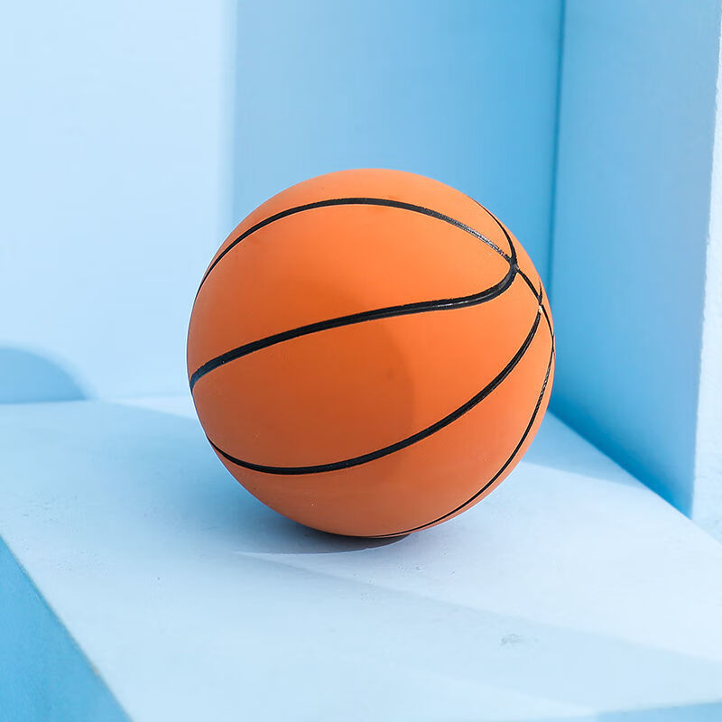 6cm迷你橡胶小篮球创意摆件篮球球感训练球解压mini空心弹力球 黄色小篮球