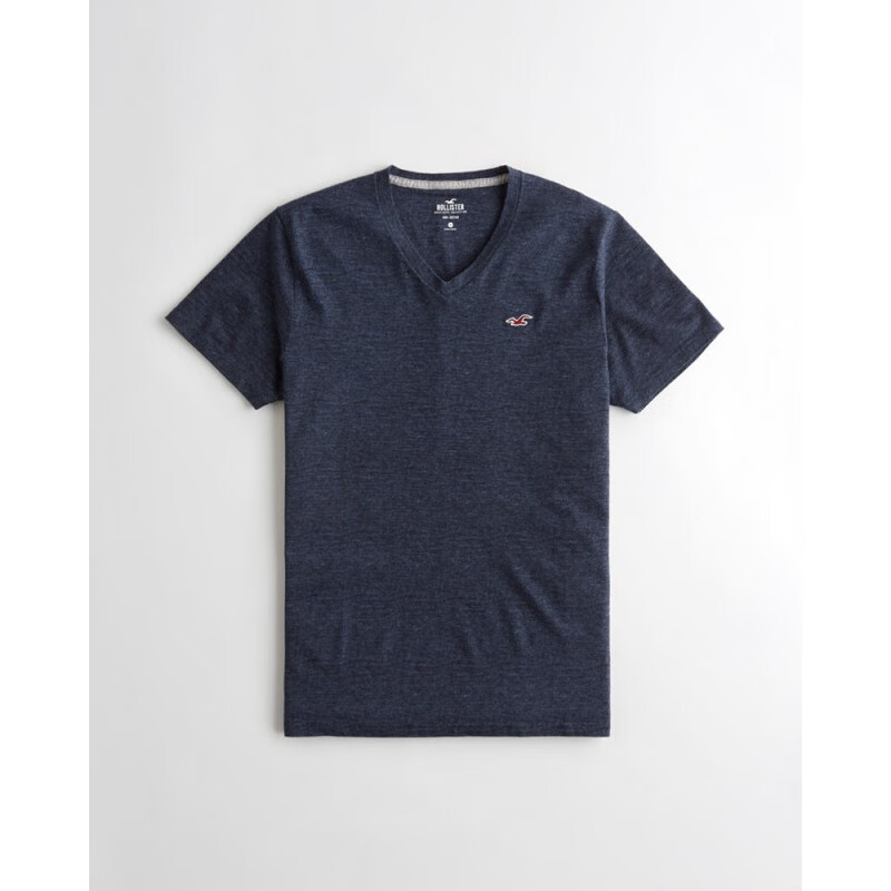 瑾巡官方ho·llis·ter小海鸥男装纯色t恤衫夏季小海鸥纯棉修身 旗舰