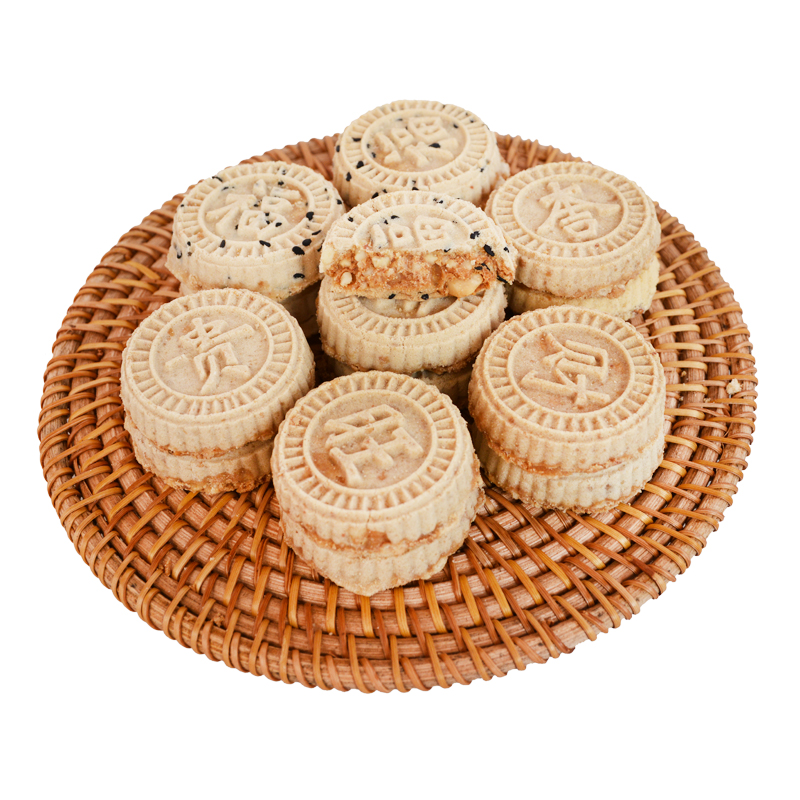 惠州特产龙门炒米饼广东老式传统咸香糕点客家手工芝麻绿豆杏仁馅