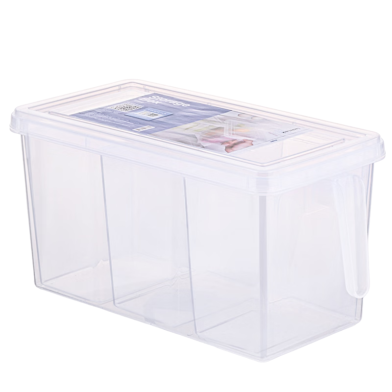 樂扣樂扣（LOCK&LOCK）冰箱食物保鮮盒廚房水果蔬菜收納盒大容量塑料食品級雜糧儲物盒 【6個裝】4.7L-三分格