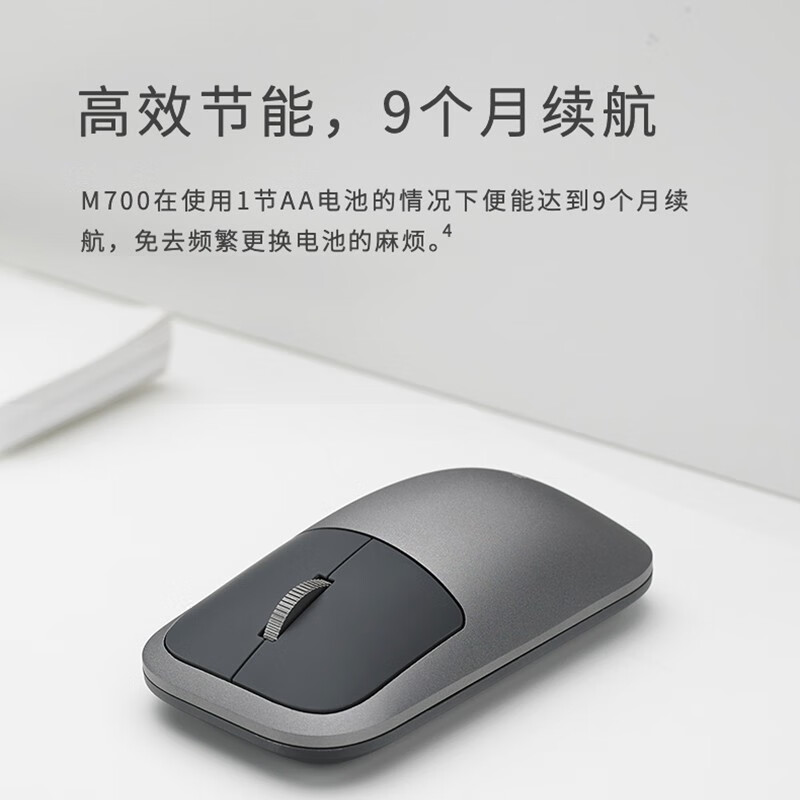 雷柏（Rapoo） M700 无线蓝牙鼠标 办公鼠标 轻音鼠标 便携鼠标 人体工程学 电脑鼠标 笔记本鼠标 灰色