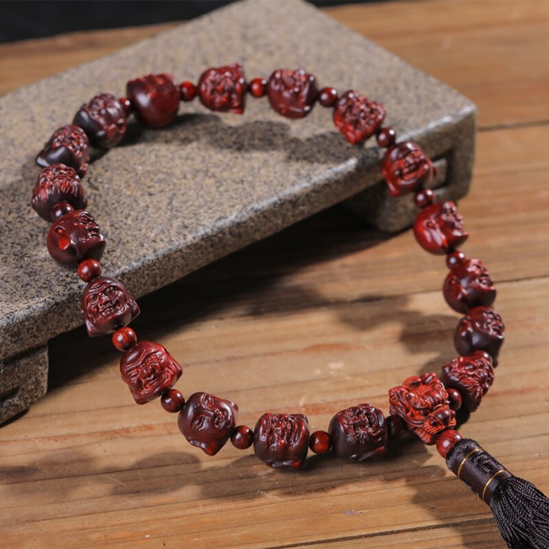 曇蓮十八羅漢手串手持車(chē)掛念珠佛珠20高油檀香木文玩木珠子 款式1