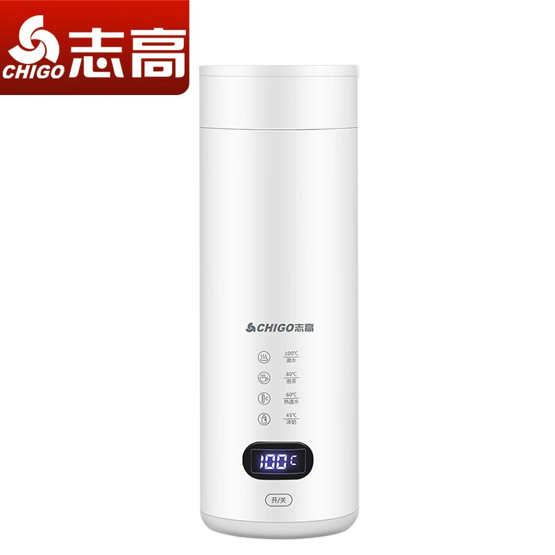 志高（CHIGO）电热水杯家用电动保温水杯旅行便捷式烧水壶办公室迷你智能养生杯 ZG-JPB02智能升级款（白色）