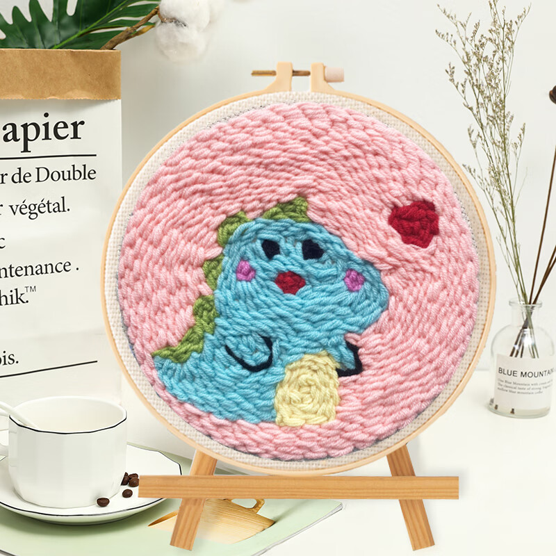 南暖毛线儿童手工材料包戳戳绣编织画包精梳牛奶棉制作装饰画解闷